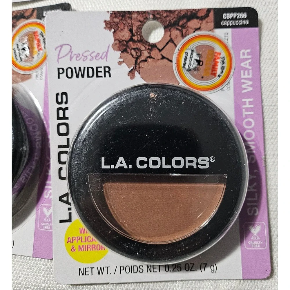 LA COLORS Pressed Powder CBPP266 Cappuccino 0.25oz Lot of 3‎ Mirror Applicator